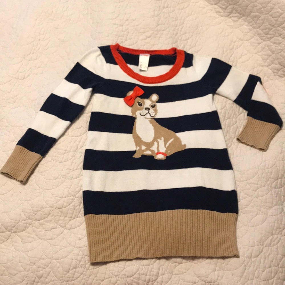 Gymboree Striped Dog Sweater Dress Fall